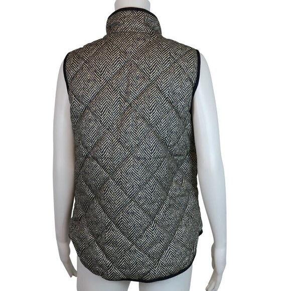 J.Crew Excursion Printed Quilted Puffer Full Zip Herringbone Vest - Picture 6 of 8